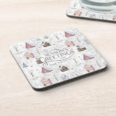 Cosy Zuhause Christmas Pink ID985 Getränkeuntersetzer (Linke Seite)