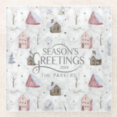 Cosy Zuhause Christmas Pink ID985 Glasuntersetzer (Vorderseite)