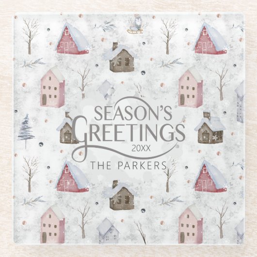 Cosy Zuhause Christmas Pink ID985 Glasuntersetzer (Vorderseite)