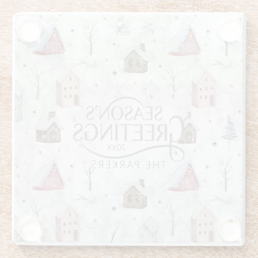 Cosy Zuhause Christmas Pink ID985 Glasuntersetzer (Rückseite)