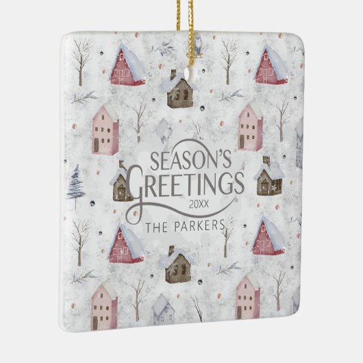 Cosy Zuhause Christmas Pink ID985 Keramikornament (Rechts)