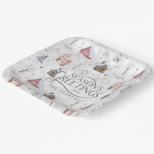 Cosy Zuhause Christmas Pink ID985 Pappteller (Gewinkelt)