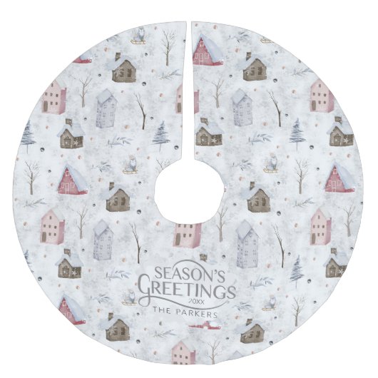 Cosy Zuhause Christmas Pink ID985 Polyester Weihnachtsbaumdecke (Vorderseite)