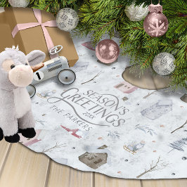 Cosy Zuhause Christmas Pink ID985 Polyester Weihnachtsbaumdecke