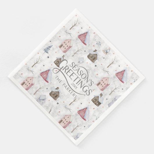 Cosy Zuhause Christmas Pink ID985 Serviette (Ecke)