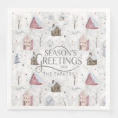 Cosy Zuhause Christmas Pink ID985 Serviette (Vorderseite)