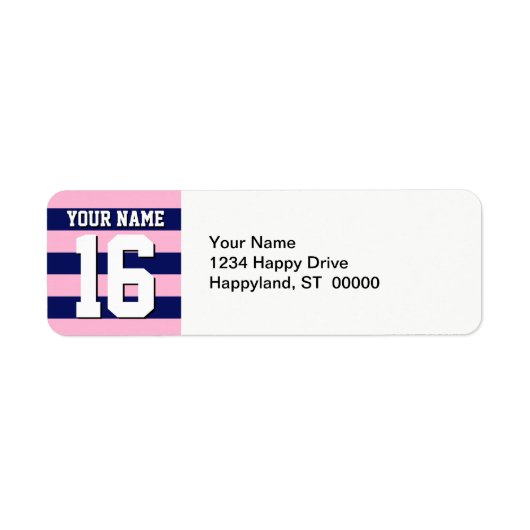 Cot Candy Pink Navy Blue Team Jersey Preppy Strip (Vorne)