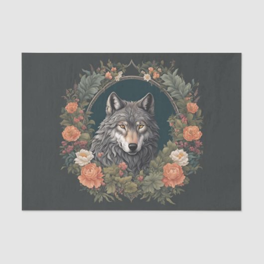 Cotagecore Wolf Decoupage Seidenpapier (Vorderseite)
