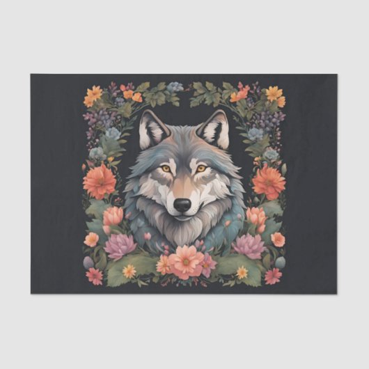 Cotagecore Wolf Decoupage Seidenpapier (Vorderseite)
