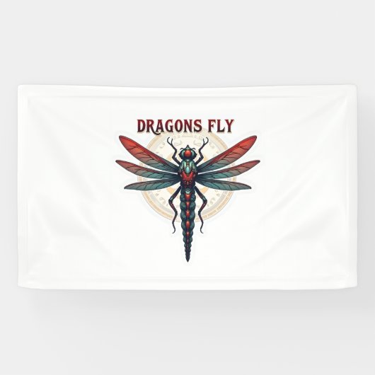 Cotattcore Aesthetic Dragonfly Mushroom Witchy Fl Banner (Horizontal)
