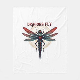 Cotattcore Aesthetic Dragonfly Mushroom Witchy Fl Fleecedecke