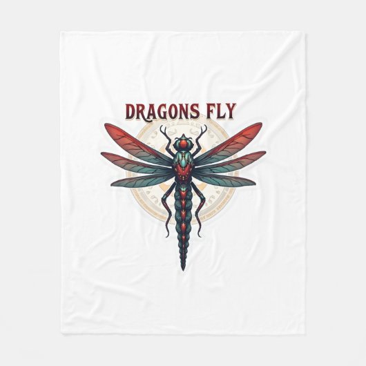 Cotattcore Aesthetic Dragonfly Mushroom Witchy Fl Fleecedecke (Vorderseite)