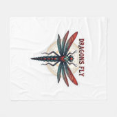 Cotattcore Aesthetic Dragonfly Mushroom Witchy Fl Fleecedecke (Vorderseite (Horizontal))