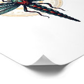 Cotattcore Aesthetic Dragonfly Mushroom Witchy Fl Poster (Ecke)