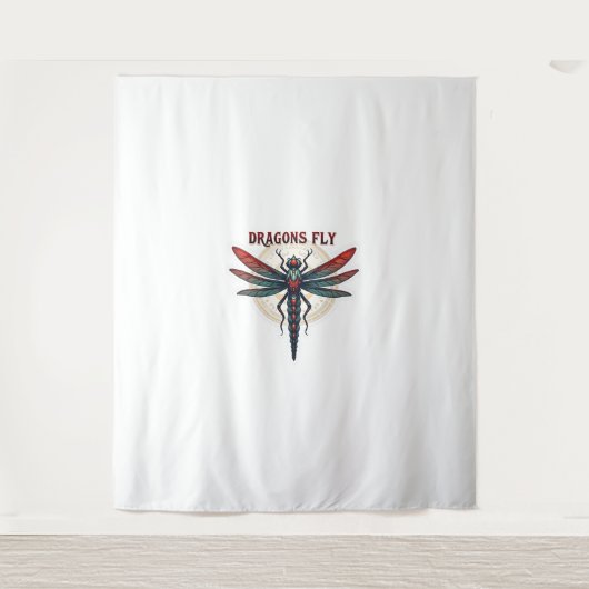 Cotattcore Aesthetic Dragonfly Mushroom Witchy Fl Wandteppich (Vorderseite)