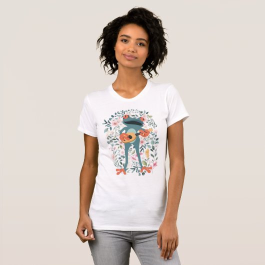 Cotattcore Ästhetischer Frosch spielen Ukulele T-Shirt (Vorne ganz)