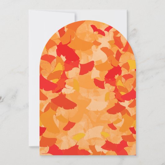 Cotattcore Coral Orange Red Herbstlaubs Hochzeit Einladung (Rückseite)