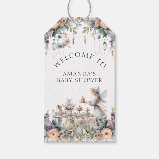 Cotattcore Fairy Floral Tea Baby Girl Dusche Geschenkanhänger (Vorderseite)