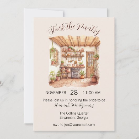 Cotattcore Kitchen Bridal Dusche Einladung (Vorderseite)