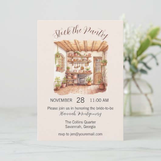 Cotattcore Kitchen Bridal Dusche Einladung (Stehend Vorderseite)