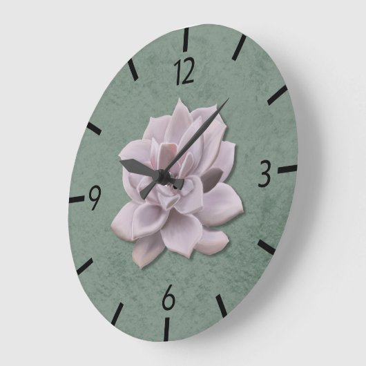 Cotattcore Lavender Echeveria HandGezeichnet Große Wanduhr (Winkel)