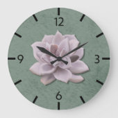 Cotattcore Lavender Echeveria HandGezeichnet Große Wanduhr (Vorderseite)