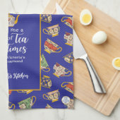 Cotattcore Tee Party Royal Blue Queen Victoria Geschirrtuch (Viertel Falte)