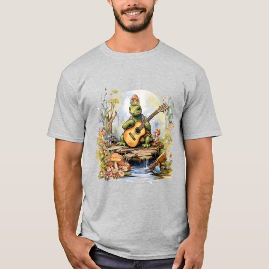 Cotattcore Turtle Playing Guitar T-Shirt (Vorderseite)