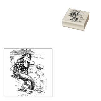 Cotattcore Vintage Mermaid Girl Rubber Briefmarke Gummistempel