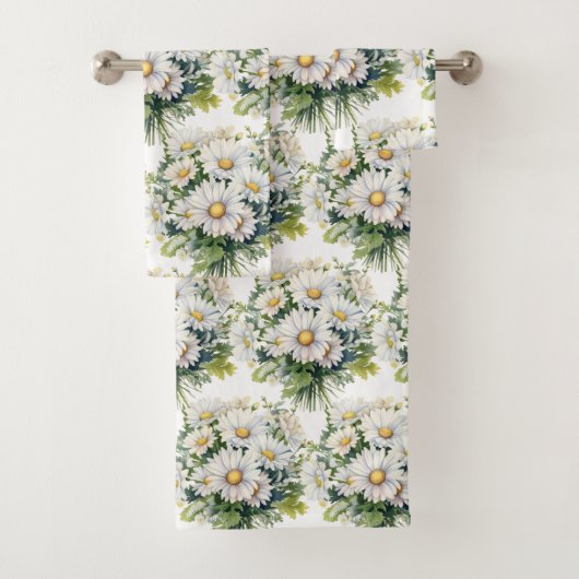Cotattcore White Daisis Daisy Floral Handtuch Set (Insitu)