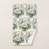 Cotattcore White Daisis Daisy Floral Handtuch Set (Handtuch)