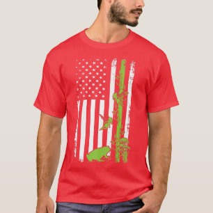 Cotattecore Aesthetic US American Flag Frog Mushro T-Shirt