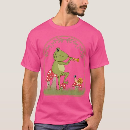 Cotattecore Ästhetischer Frosch Spielen Trumpet To T-Shirt (Vorderseite)