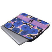 Cotattecore Blaues Blumenmuster Monogramm Laptopschutzhülle (Vorne Knopf)