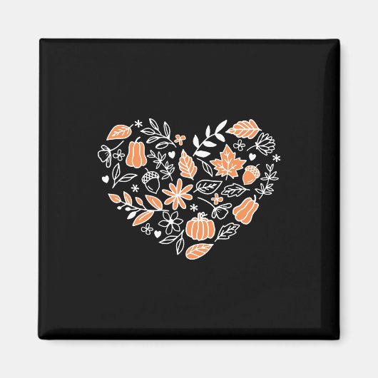 Cotattecore Herbst Herbst Leaves Herz Gestaltungsf Magnet (Vorne)