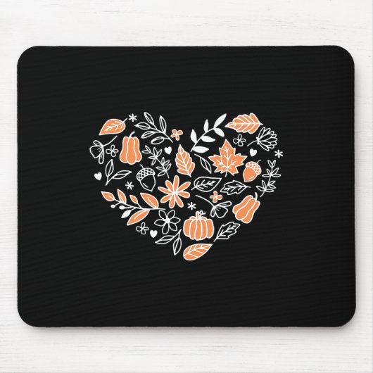 Cotattecore Herbst Herbst Leaves Herz Gestaltungsf Mousepad (Vorne)
