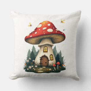 Cotattecore Mushroom House Ästhetik für die Natur  Kissen