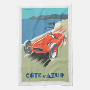 Cote A Azur Vintage Travel Poster Geschirrtuch