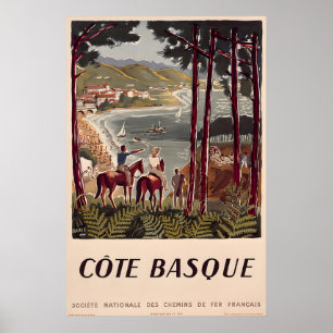 Côte Baskenland Vintage-Reiseposter Poster