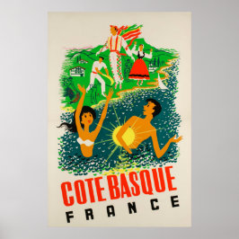 Côte baskque, Frankreich, Travel Poster