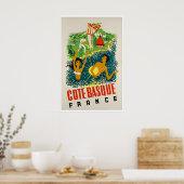 Côte Basque Frankreich Kunst Strand Poster Sport R (Küche)