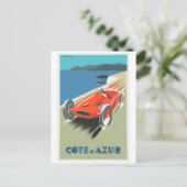 Cote D Azur Vintage Travel Poster Postkarte (Stehend Vorderseite)