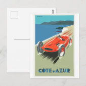 Cote D Azur Vintage Travel Poster Postkarte (Vorne/Hinten)