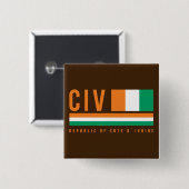 Cote d`Ivoire ISO Code Design Button (Vorne & Hinten)