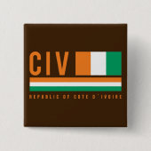 Cote d`Ivoire ISO Code Design Button (Vorderseite)