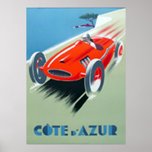 Cote d'Azur Art Deco Plakatdruck Poster (Vorne)
