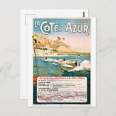 Cote D'Azur, Côte d'Azur, Bootsrennen, Frankreich Postkarte (Vorne/Hinten)