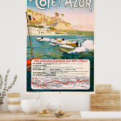 Cote D'Azur, Côte d'Azur, Schifffahrt, Frankreich Poster (Küche)
