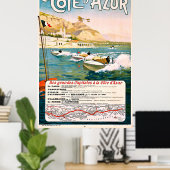 Cote D'Azur, Côte d'Azur, Schifffahrt, Frankreich Poster (Heimbüro)