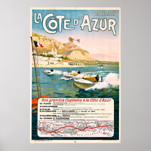 Cote D'Azur, Côte d'Azur, Schifffahrt, Frankreich Poster